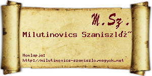 Milutinovics Szaniszló névjegykártya